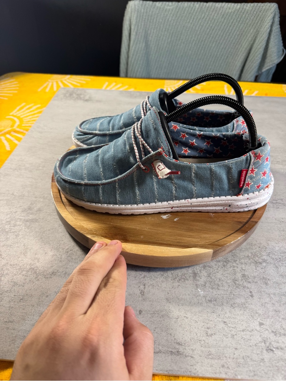 Hey Dude Wendy Denim Star Shoes Sz 10